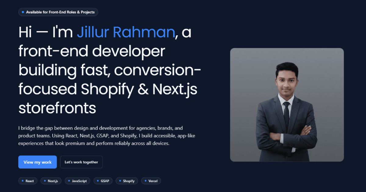 jillur.vercel.app — This Portfolio preview